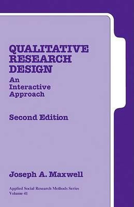 Livre "Qualitative Research Design: An Interactive Approach" (Seconde Édition) par Joseph A. Maxwell. Couverture violette avec texte.