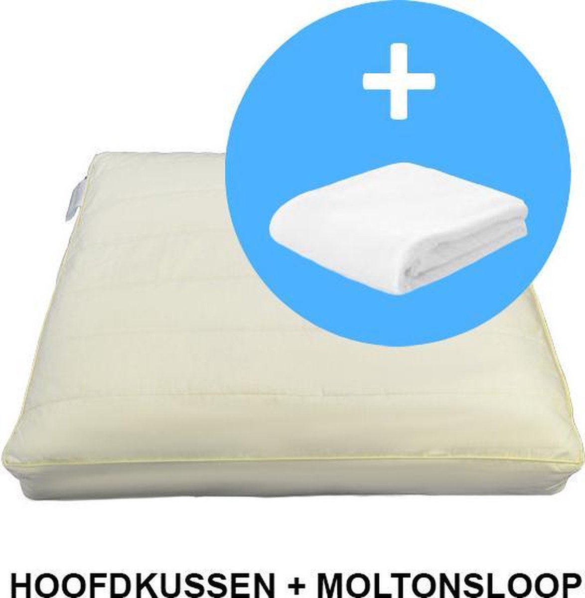 Kapok Box Hoofdkussen - 100% Java Kapok - 50x60x10 cm (+ Moltonsloop)