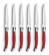 Bol.com Lou Laguiole - TRADITION - Steakmessen set - 6-delig Rood aanbieding