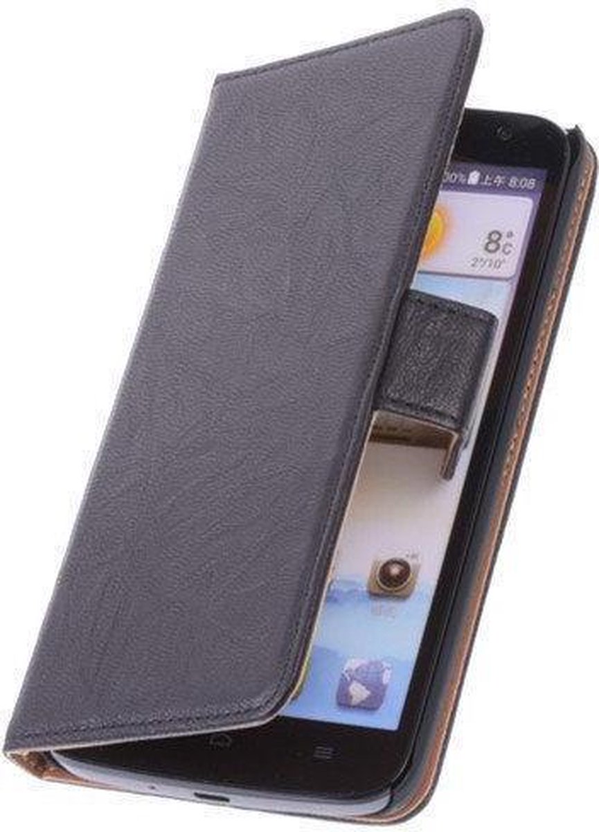 BestCases Zwart Huawei Ascend G630 Luxe Echt Lederen Booktype Hoesje