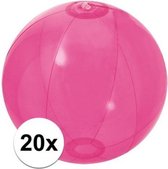 20x Opblaasbare strandbal fel roze 30 cm