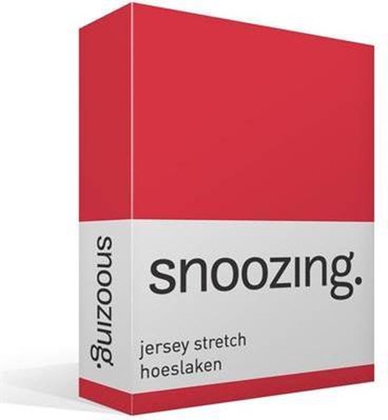 Snoozing Jersey Stretch - Hoeslaken - Lits-jumeaux - 160/180x200/220 cm - Rood