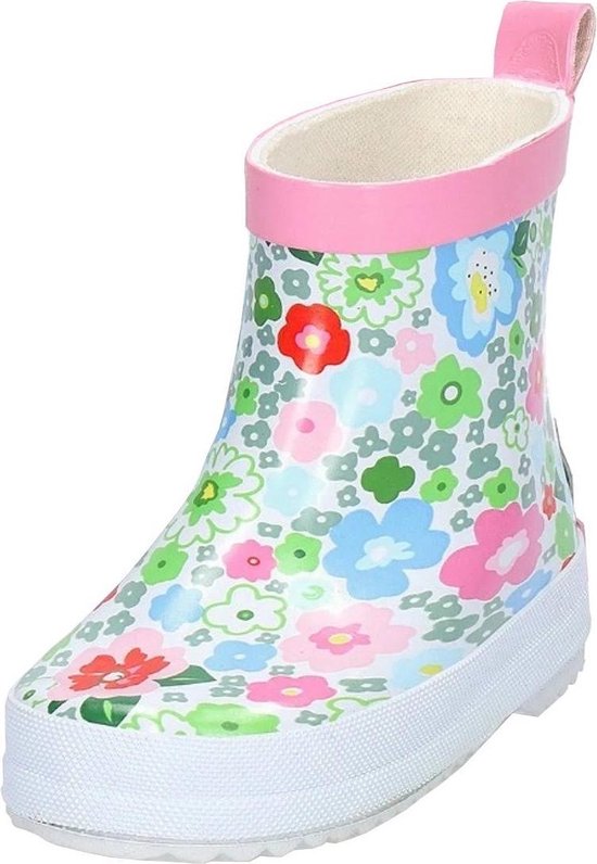 Playshoes bottes de pluie mi-hauteur fleurs roses
