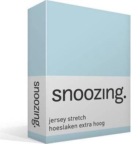 Snoozing Jersey Stretch - Hoeslaken - Extra Hoog - Tweepersoons - 140/150x200/220 cm - Hemel