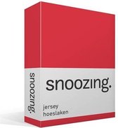 Snoozing Jersey - Hoeslaken - 100% gebreide katoen - 120x200 cm - Rood