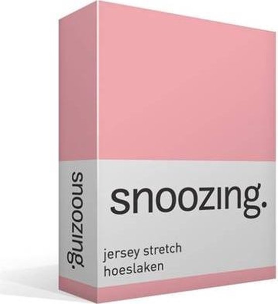 Snoozing Jersey Stretch - Hoeslaken - Tweepersoons - 120/130x200/220 cm - Roze