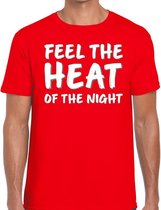 Rood feest shirt - Feel te heat of the night voor heren S