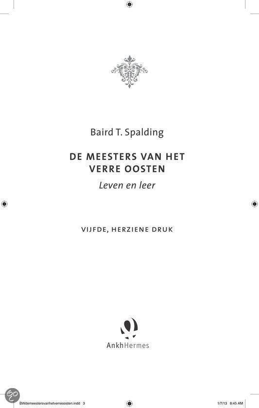 AnkhHermes Klassiekers  -   De meesters van het verre Oosten - Baird T. Spalding
