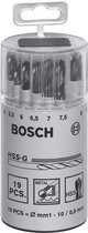 Bosch - 19-delige metaalborenset HSS-G in ronde kunststof doos, DIN 338, 135° 1-10 mm
