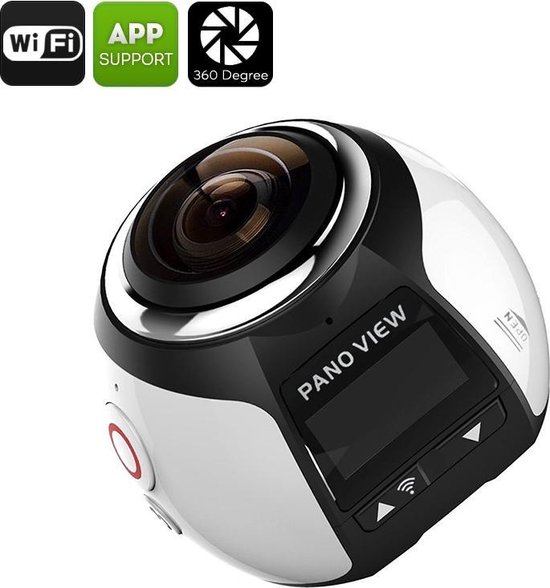 360 Graden Camera 4k Panoview 30m Waterdicht Case 16mp Fhd 2448p 30fps Hdmi Wi Fi Bol Com