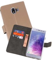 Booktype Telefoonhoesjes - Bookcase Hoesje - Wallet Case -  Geschikt voor Samsung Galaxy J4 2018 - Goud