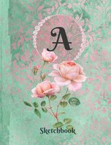 Basics Sketchbook for Drawing - Personalized Monogrammed Letter a