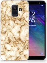 Geschikt voor Samsung Galaxy A6 (2018) Uniek TPU Hoesje Marmer Goud