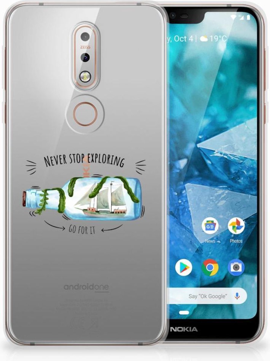 Nokia 7.1 Telefoonhoesje met Naam Boho Bottle