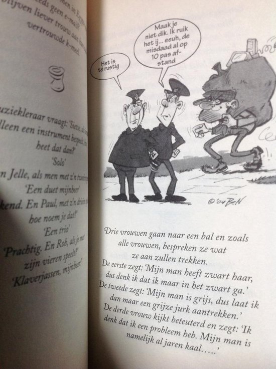 Strip van twee politieagenten die een dief arresteren. Een agent zegt 'Het is te rustig'.