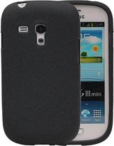 Sand Look TPU Backcover Case Hoesje voor Galaxy S3 mini i8190 Zwart