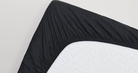 Snoozing - Hoeslaken - Simple - 90x200 cm - Coton percale - Zwart