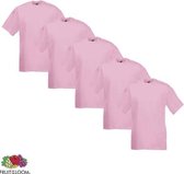 Fruit of the Loom - 5 stuks Valueweight T-shirts Ronde Hals - Light Pink - XL