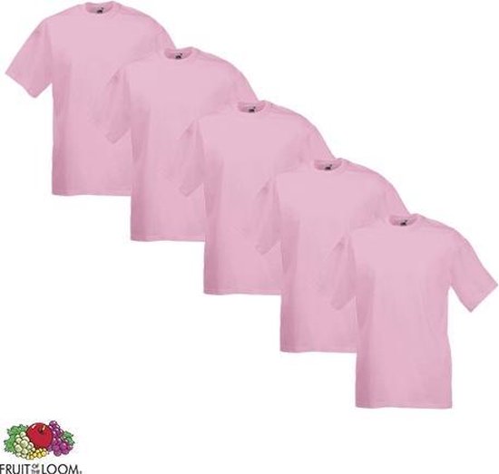 Fruit of the Loom - 5 stuks Valueweight T-shirts Ronde Hals - Light Pink - XL