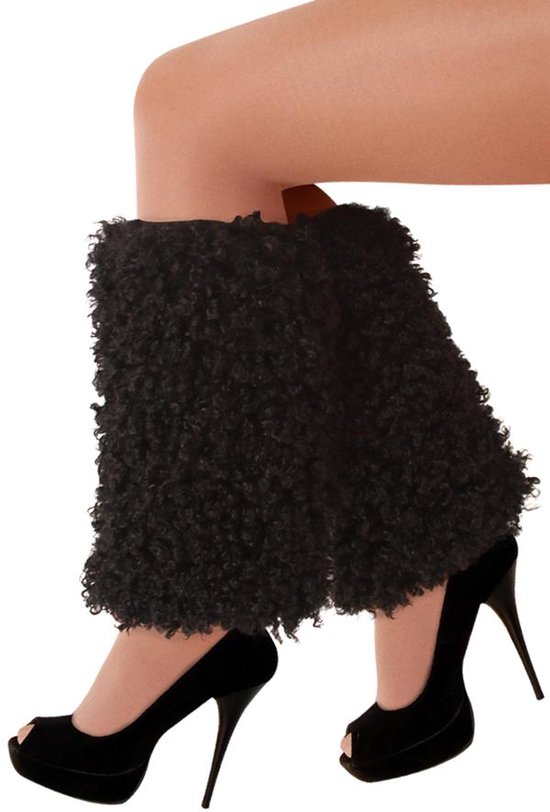 Jambières en peluche bouclés noir