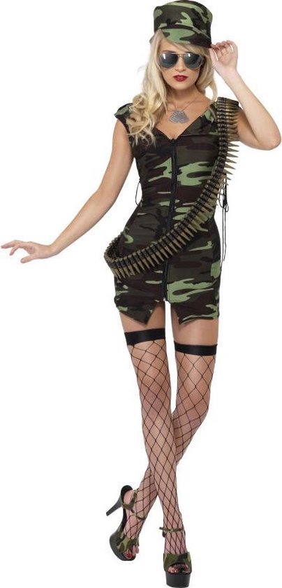 Stoer en sexy legerpakje met camouflage | Soldaten kostuum dames maat M  (40/42) | bol.com