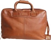 Leather Junky laptop tas - The Monkey Business Bag - Bruin/Tan - Leer
