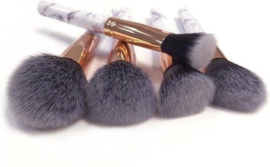 Marble brushes set van 10 kwasten - rose gold & white | SkinCare by K - SkinCare by K