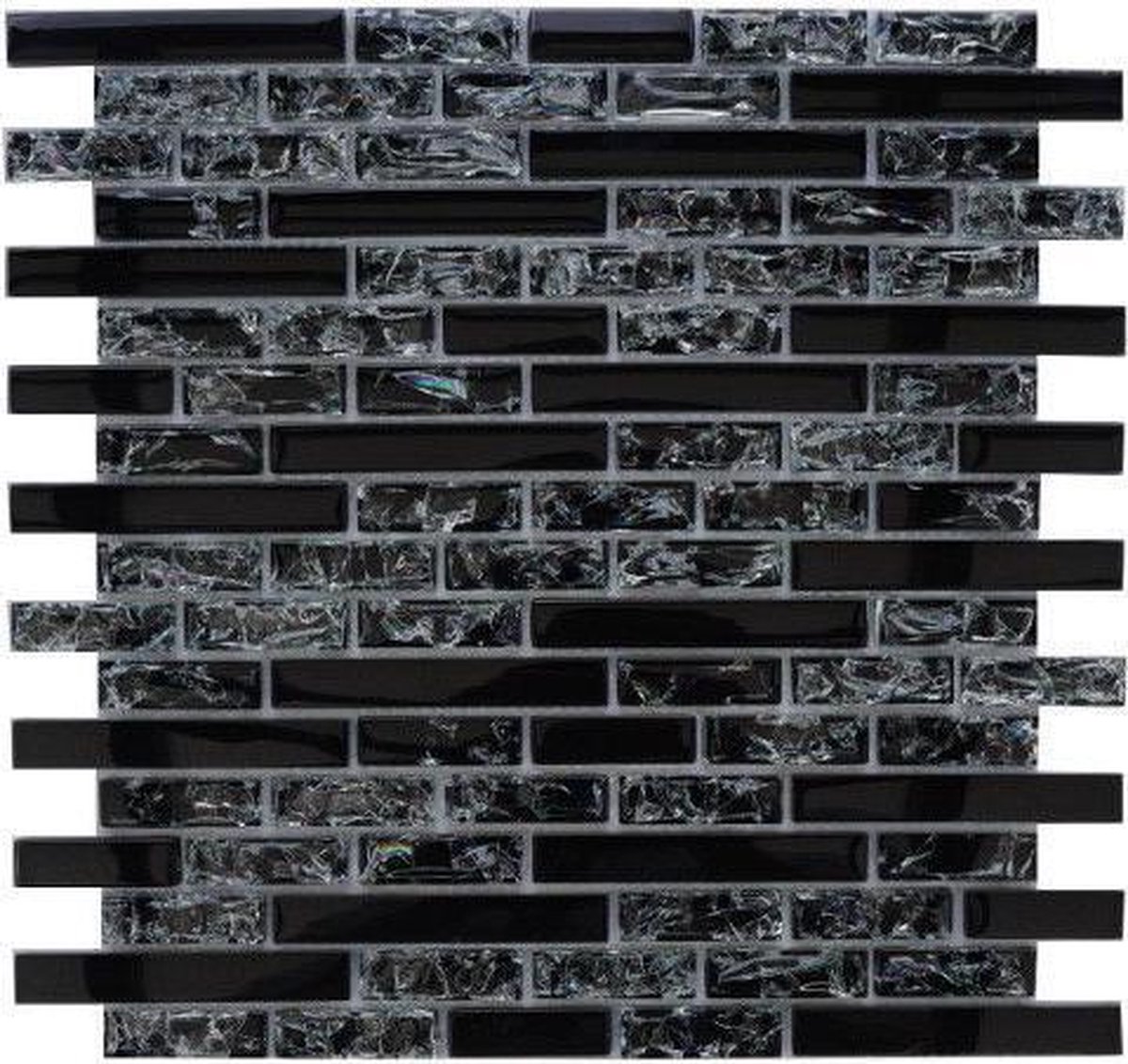 Mozaiek tegel - zwart gebroken glas - 30 x 30 cm - 530M - Estile Mosaico