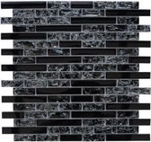 Mozaiek tegel - zwart gebroken glas - 30 x 30 cm - 530M