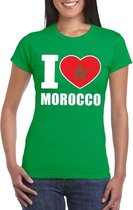 Groen I love Marokko fan shirt dames L