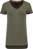 Tricorp 104006 T-Shirt Premium V Hals Dames Army maat L