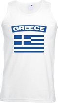 Singlet shirt/ tanktop Griekse vlag wit heren 2XL