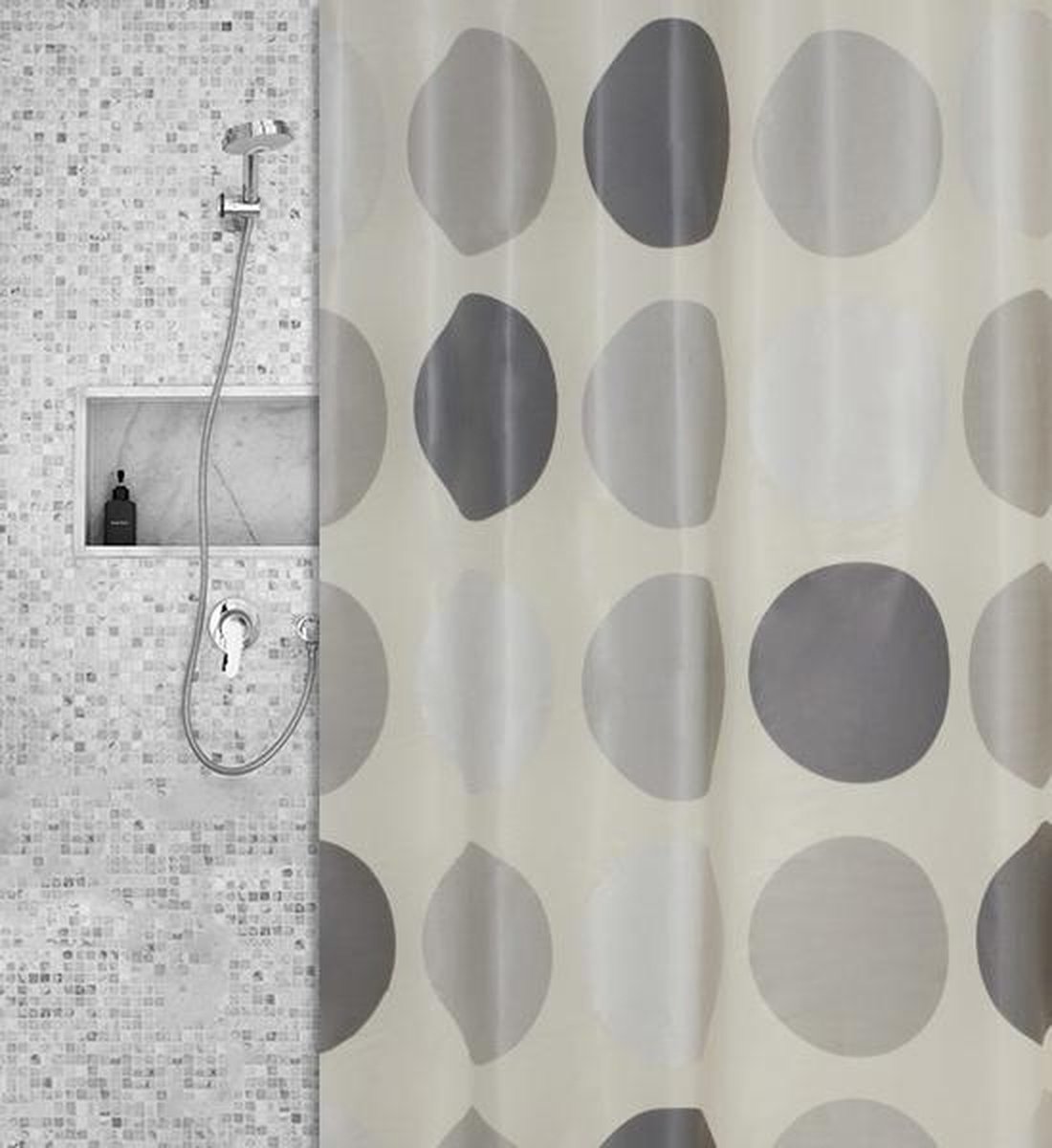 Roomture douchegordijn cirkels 120 x 200 cm