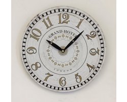 Wandklok Grand Hotel Londen Vintage retro wit