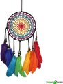 foto van Bohemian Gehaakte Dromenvanger Rainbow XL - 20CM Diameter - 60CM Lengte