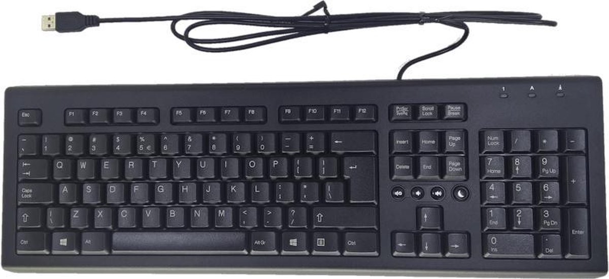 697737-L31 USB toetsenbord Unbranded voor PC (Black - Zwart, standaard US international QWERTY)