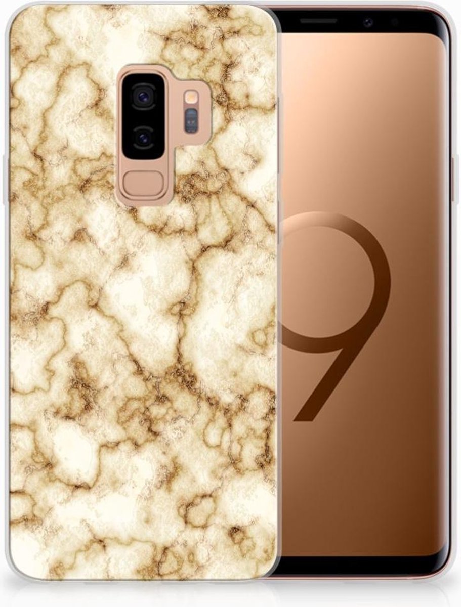 Samsung Galaxy S9 Plus TPU Siliconen Hoesje Marmer Goud