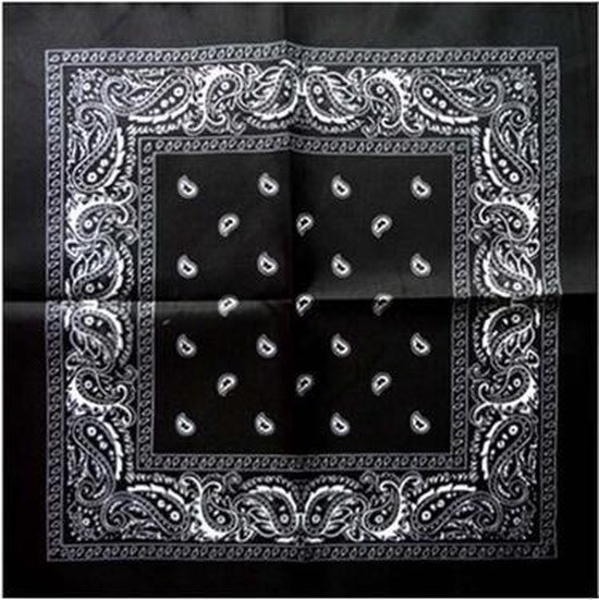 Stoere zwarte zakdoek bandana voor kinderen/ tieners - one size