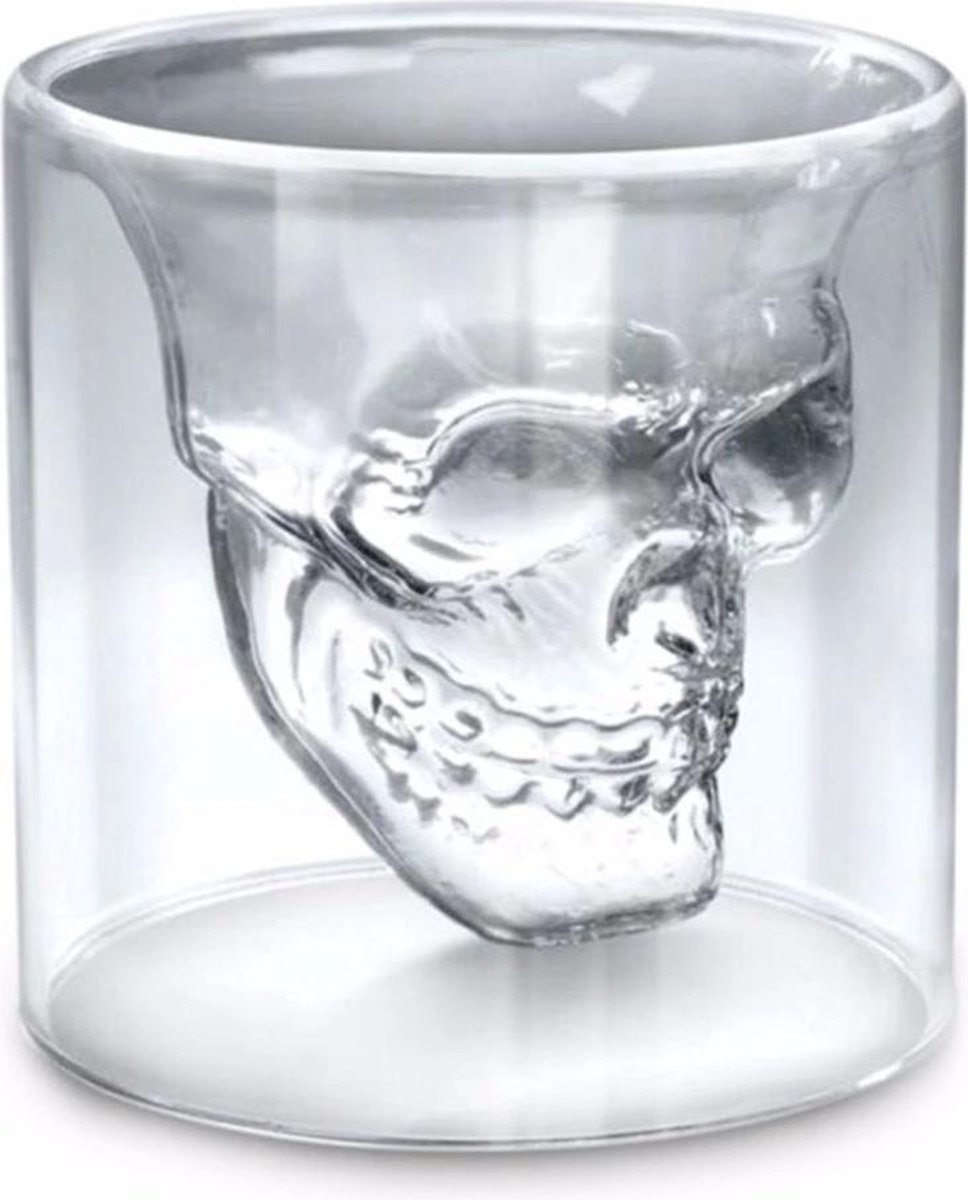 Set van 3x Luxe glazen shotglaasjes / shot glas met skelet. Shotglazen 25ML  uniek om... | bol.com