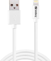 Sandberg USB>Lightning MFI 1m SAVER mobiele telefoonkabel Wit
