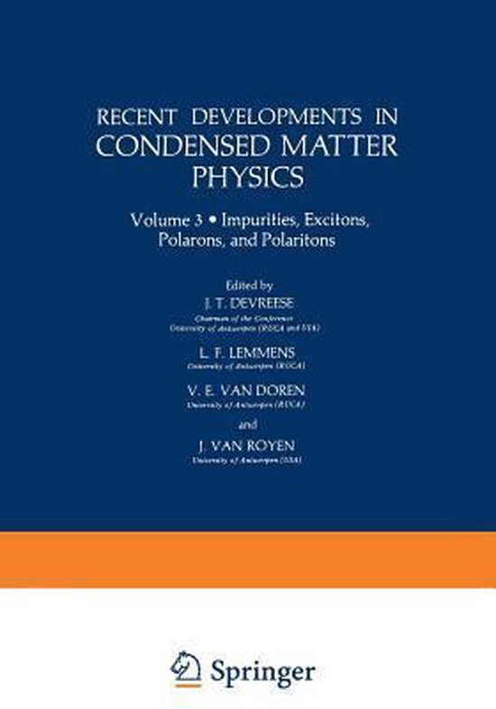 Recent Developments in Condensed Matter Physics - cover