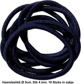 Rojafit Haarelastiekjes – Ø 5 cm. / 4 mm. dik - 10 stuks – Donkerblauw