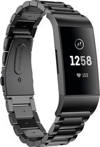 KELERINO. Bracelet métallique pour Fitbit Charge 3 / Charge 4 - Link - Zwart