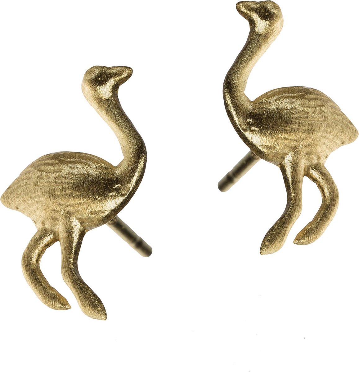 Lauren Sterk Amsterdam - oorbellen struisvogel - goud verguld - E-coating