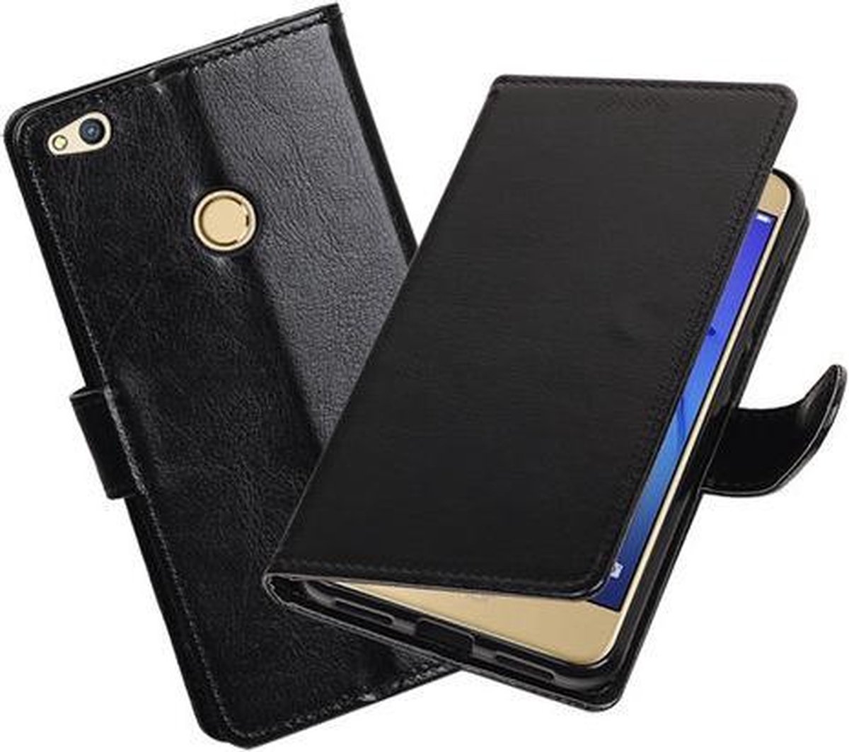 BestCases - Zwart Portemonnee booktype hoesje Huawei P8 Lite 2017
