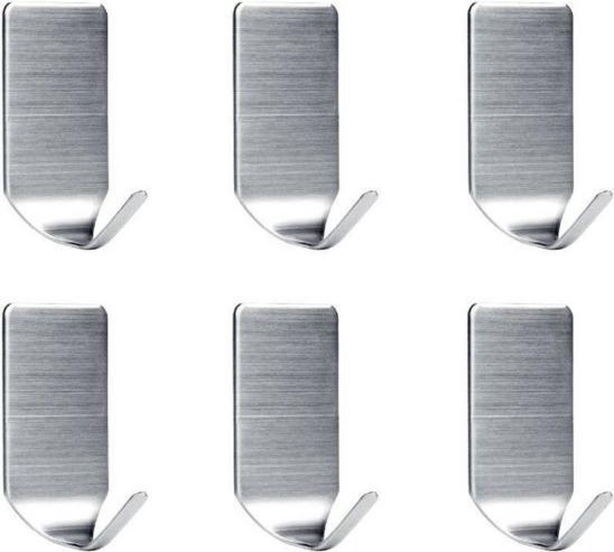 Set van 6 Stuks RVS Wandhaak / Ophanghaak Haakje Haakjes / Badkamer / Keuken / Zilver