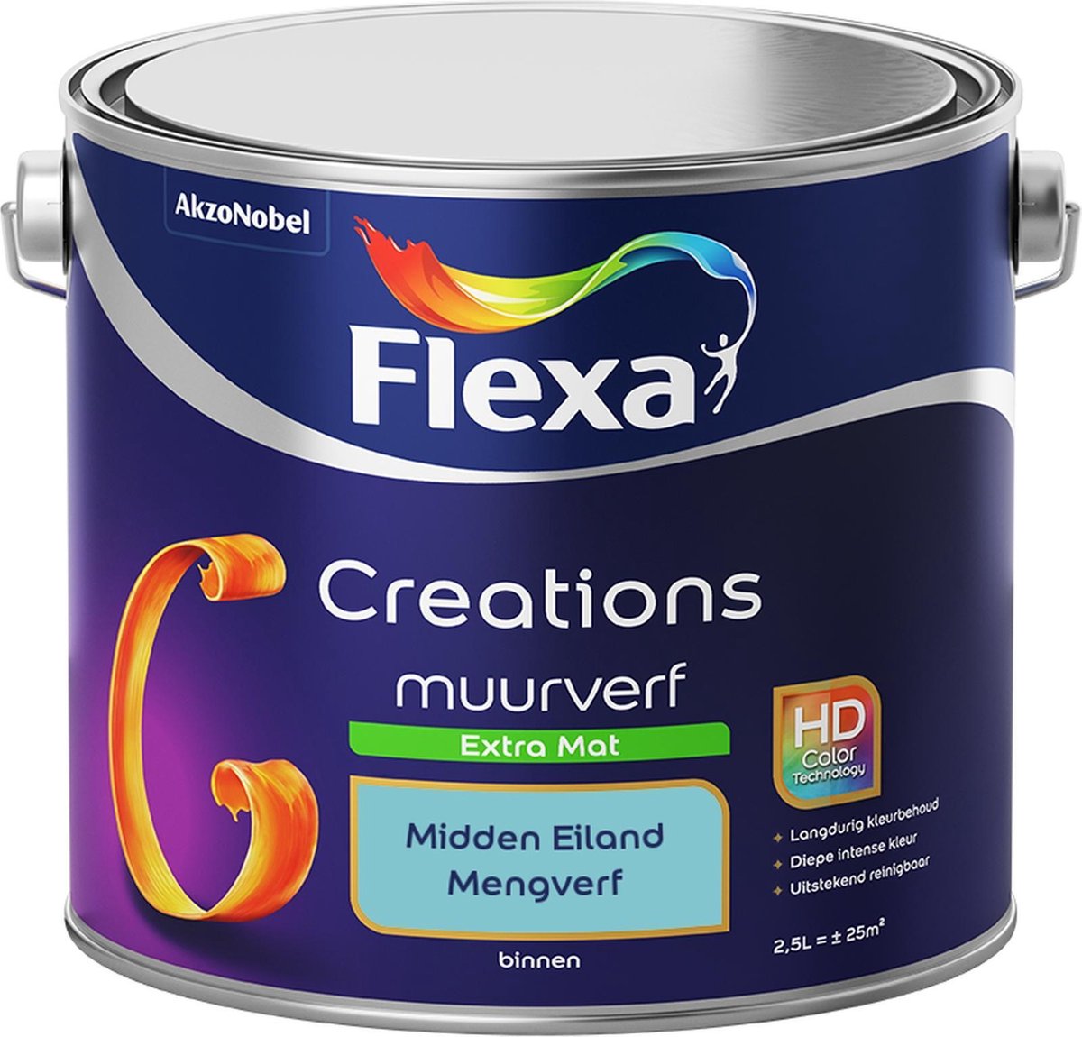 Flexa Creations Muurverf - Extra Mat - Mengkleuren Collectie - Midden Eiland - 2,5 liter