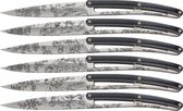 Deejo Steakmessenset 6-delig Paperstone Toile de Jouy mirror finish