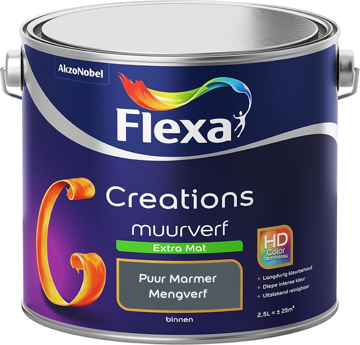 Flexa Creations Muurverf - Extra Mat - Mengkleuren Collectie - Puur Marmer - 2,5 liter