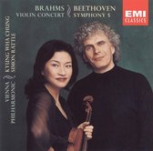 Brahms: Violinkonzert; Beethoven: Symphonie no 5 / Chung, Rattle, VPO